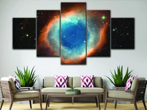 Impression sur toile 5 parties Nébuleuse de l'Hélice à haute définition pour salon