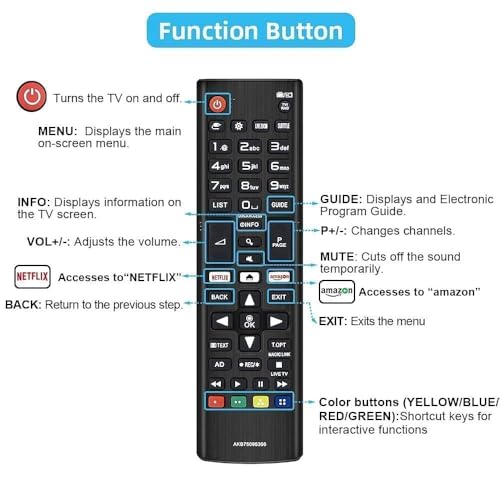 Image of BLACKSHEEP Compatible Lg Smart Tv Remote Suitable for Any LG LED OLED LCD UHD Plasma Android Television and AKB75095303 Replacement of Original Lg Tv Remote Control,-(Black)
