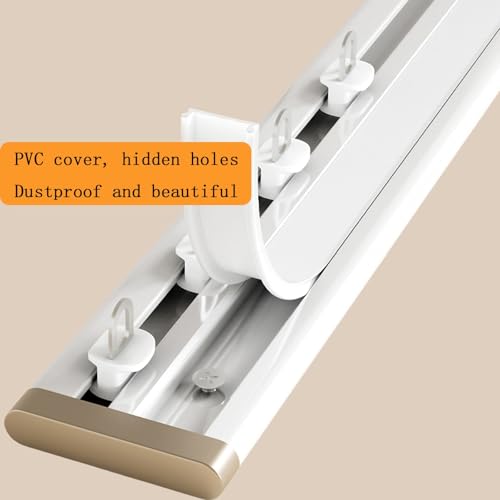 Rail à rideaux ultra-fin pour plafond blanc réglable de 1 à 6 mètres - 5