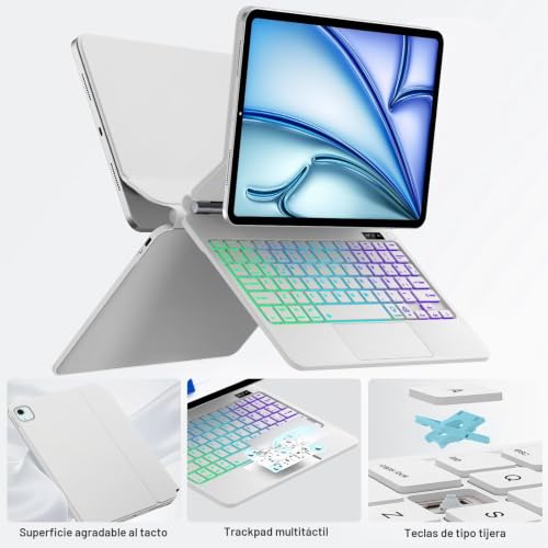 Teclado Bluetooth para iPad Air 11 M4 FOGARI con Touchpad Español Ñ Blanco 3