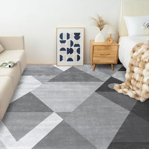 HOMFINE Washable Modern Area Rug - Geometric Style 5x7 Rugs for Living Room, Bedroom, Machine Washable Rug Soft Non Slip Non Shedding Area Rug - Grey, 5'x7' HOMFINE Washable Modern Area Rug - Geometric Style 5x7 Rugs for Living Room, Bedroom, Machine Washable Rug Soft Non Slip Non Shedding Area Rug - Grey, 5'x7'