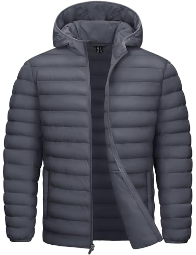 TACVASEN Men's Lightweight Puffer Jacket with Hood