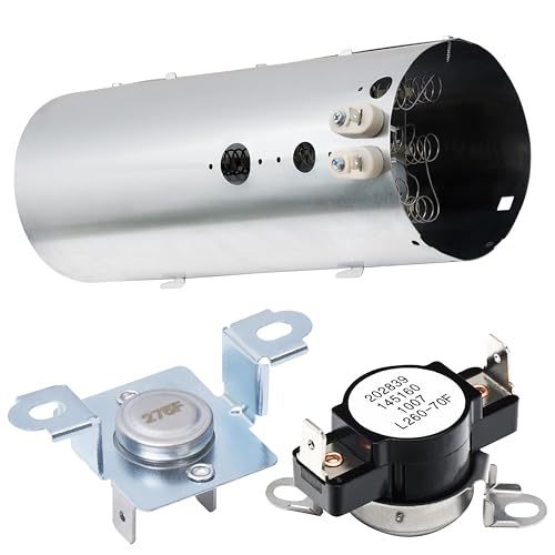 BlueStars 137114000 Dryer Heating Element 3204267 Thermostat and 137032600 Thermal Limiter Replacement Kit - For Electrolux Frigidaire Dryers - Replaces PS2367792 AP4456656 AP4368739 AP2131477