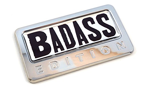 Calcomanía Badass Edition abovedada y cromada, emblema adhesivo de carrocería 2