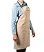 Alaskan Maker N ° 325 - Delantal chic de lienzo engrasado y piel multibolsillos – Tiras para anudar - Tamaño universal para hombres y mujeres, beige, universal
