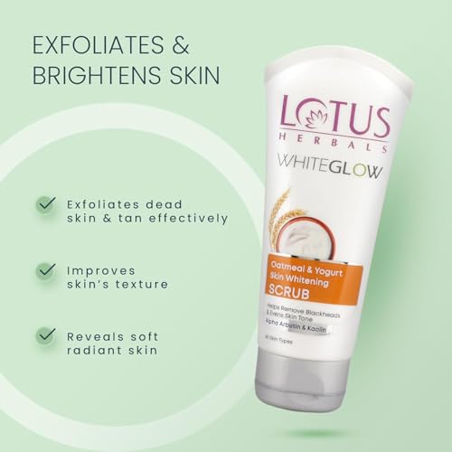 Image of Lotus Herbals Whiteglow Oatmeal and Yogurt Skin Scrub 50g (Pack of 2)