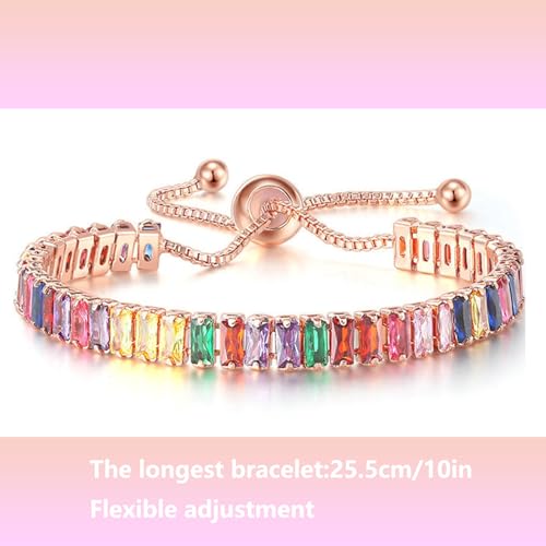 Fashion Charm Tennis Bracelet for Women Crystal Zircon Jewelry Adjustable Gold Silver Color Box Chain Bracelets Gift Attractive4