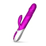 Heating Rabbit Vibrator with 10 Frequency and 3 Strong Telescopic Vibrating G-spot Rabbit Vibrator/Vagina Vibrator/Clitoris Stimulator Wand for Women (Purple)