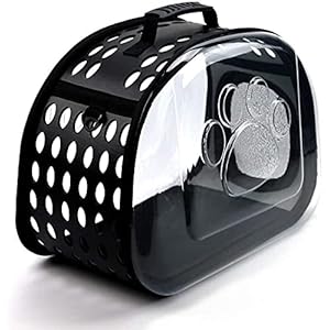 RIANZ Pet Carrier Package, Space Capsule Transparent Bags for Cats and Puppies, Designed for Travel, Hiking, Walking & Outdoor Use – Black (1 Pc)