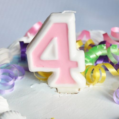 Number "4" Numerals Birthday Party Cake Candle - Pink