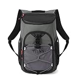 Titan by Arctic Zone Backpack Cooler, Insulated Soft Sided Bag with Leak Proof Lining and Padded Straps, for Lunch, Picnic, and Travel, 24 Can Capacity, Sharkskin Grey