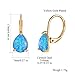 CiNily Opal Teardrop Earrings for Women Hypoallergenic 14K Gold Plated Dainty Blue Opal Drop Earrings Leverback Earrings Jewelry for Sensitive Ears Christmas Gifts