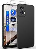 Yucenx for Motorola Moto G Power 5G 2024 Case with 2X Screen Protector, Camera Protection, Soft Anti-Scratch Microfiber Lining, Ultra Slim Liquid Silicone Protective Phone Case (Black, CS)