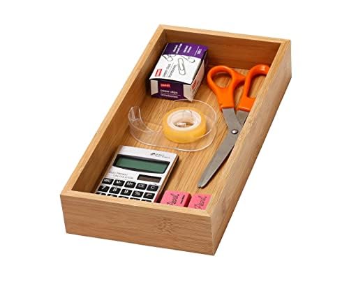 YBM Home Bamboo Drawer Organizer Storage Box for Kitchen Drawer, Junk Drawer, Office, Bedroom, Children Room, Craft, Sewing, and Bathroom, 6x12x2 inch - Image 4