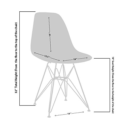 Mod Made Mid Century Modern Paris Tower Side Chair Dining Chair Bistro Chair For Dining Room Living Room Or Kitchen - Orange (Set Of 2) #TOP4