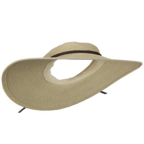 Jeanne Simmons Upf50+ Crownless 4 Inch Wide Brim Visor - White Tweed Osfm #TOP3
