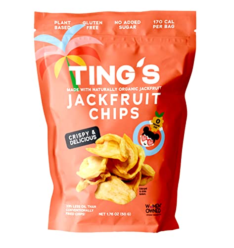Ting's Jackfruit Chips | Healthy Snacks For Adults & Children | Plant Based Snacks | Vegan Snacks | Gluten Free | Low Carb | Non - Gmo | Great Source Of Fiber, Vitamin C, And Potassium | Original Flavor | 1.75 Oz (50G) (6 Pack) #TOP14