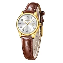 Brown Leather Strap White Face-8863