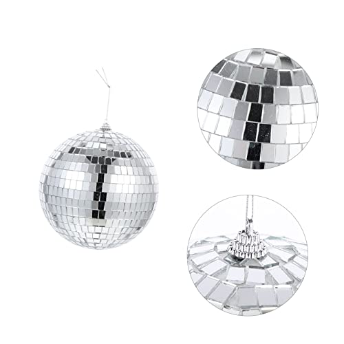 FAVOMOTO 2 Peças Decorações De Baile De Prata Festa Bola De Discoteca Bola De Espelho Decoração De P