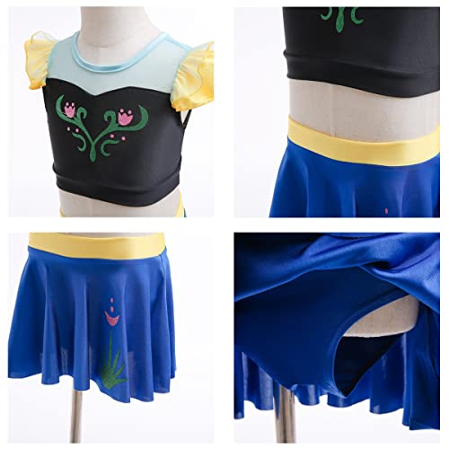 Image of MYRISAM Girls Princess Two Piece Tankini Swimsuits Cosplay Party Bathing Suits Ruffles Beach Surf Swimming Swimwear Bikini Set 3-4T
