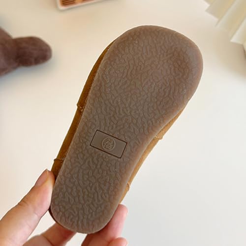 Mid Calf Boots for Girls 𝗦louchy Ruched Suede Round Toe Slip On Flat Booties Fashion Casual Fall Winter Shoes2