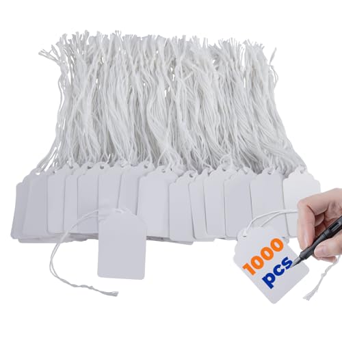 Etiquetas de marcado con cuerda colgante para control de stock y ropa en negocios, 1000 piezas