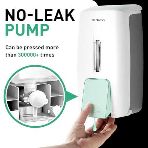 Image of Commercial Soap Dispenser Wall Mount Manual Pump Hand Soap Dispenser 800ml Gel Liquid Hand Sanitizer Dispenser Self Adhesive for Home Bathroom (White)
