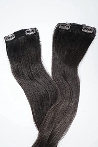 Image of Wynk Mavens Clipin Human Hair Side Cover Up Clip In Extension /Patche for women black pack of 2 b;ack colour