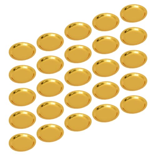 MAGICLULU 25 Piezas de Platos de Papel Dorados para Cumpleaños, Desechables, Ligeros y Compactos, Ideales para Fiestas Infantiles y Eventos Obsequios