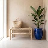 Generico Banc artisanal marocain 80 x 40 x 40 cm en bois et corde naturelle tressée à la main pour décoration de la maison 1906260901