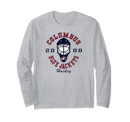 Columbus Blue Jackets Hockey Mask Gray NHL Licensed Long Sleeve T-Shirt