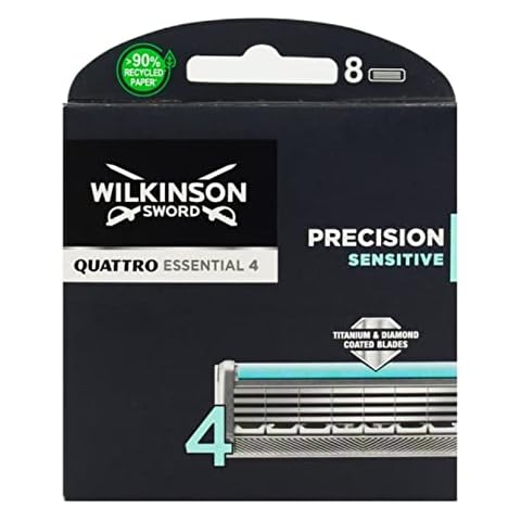 Cuchillas de Afeitar Wilkinson Sword Quattro Titanium Sensitive con Aloe Vera Cover