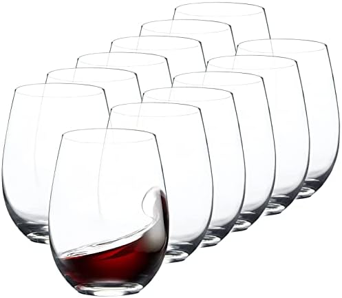 Stemless Wine Glasses Set of 12, 15 Ounce Smooth Rim Standard Wine Glass Tumbler for Red, White Wine, Dishwasher Safe - Thumbnail 2
