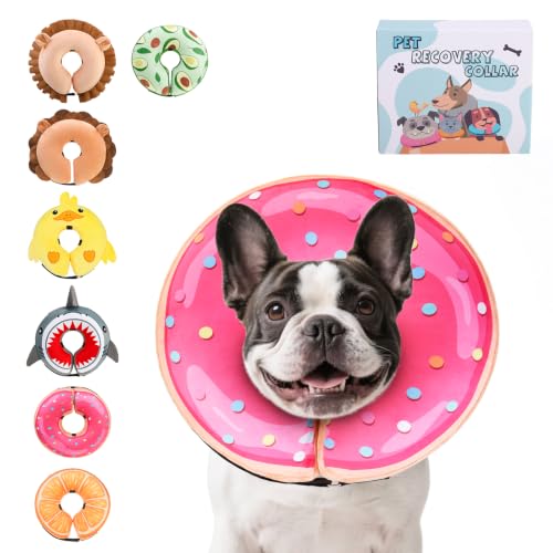 Image of KOOLTAIL Inflatable Dog Cone Collar, Soft Donut E Collar for Dogs After Surgery to Stop Licking Enhanced Alternative, Blow Up Pet Neck Pillow Recovery Adjustable Cone for Dog Cat, Upgrade Size,Donut M