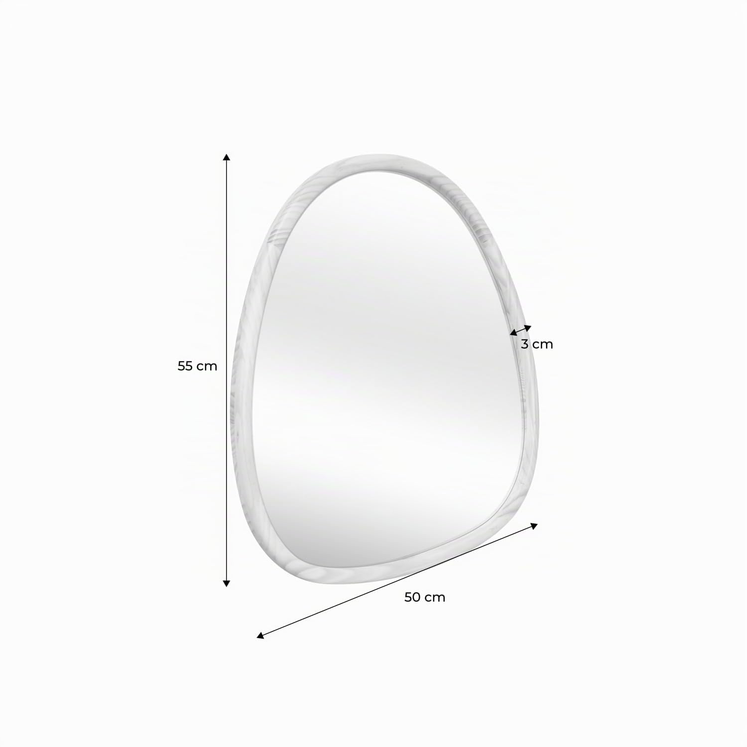 Alice's Garden sweeek - Miroir Organique en Bois de Sapin 55cm Couleur Noyer Charlie L 55 x l 50 x E 3cm