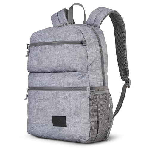 Image of High Sierra Everclass Backpack - Travel or Work Laptop Bookbag with 360 Reflectivity, Dual Water Bottle Pockets & Fits Laptops Up To 15.6 inch, One Size, Silver Heather