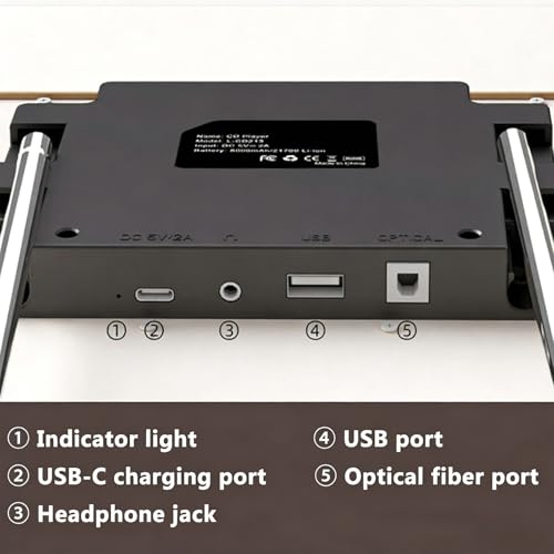 Lecteur CD Bluetooth 5.1 musical pour salon et bureau chic