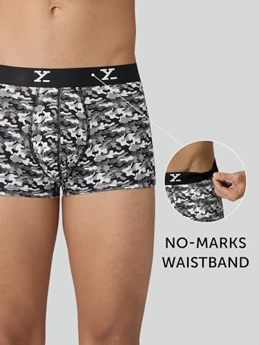 Image of XYXX Men's CloudSoft Modal Printed Trunks| Snug Fit, 4-Way Stretch & No-Marks Waistband Underwear for Man