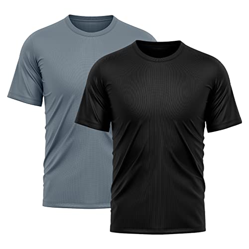 Kit 2 Camisetas Masculina Dry Fit Proteção Solar UV Básica Lisa Treino Academia Ciclismo Camisa, Tam