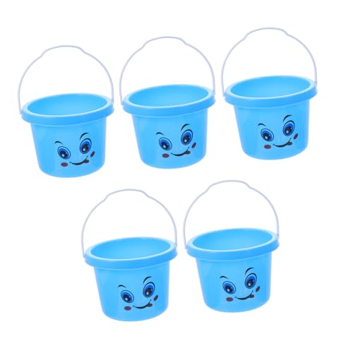 Sosoport 5 Piezas Cubo de Juguete de Playa balde Praia Beach Toys Arena Jugando Herramientas Soportes de Arena Cubo de Agua Juguetes Cubos de Arena para páginas Sky-Blue