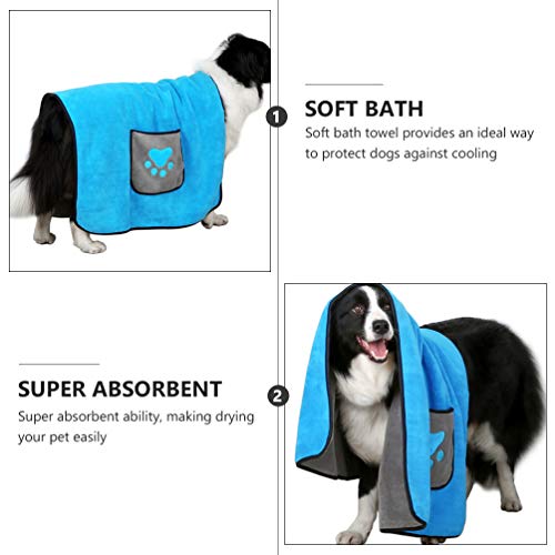 ULTECHNOVO Toalhas para CÃ£es Toalha de Banho Absorvente para Animais de EstimaÃ§Ã£o Com Bolsos Dupl