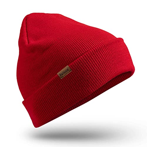 FanVince Beanie for Men Women Winter Skullies Cap Thermal Accessories Red