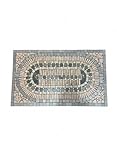 Rosone in Marmo e Travertino, Mosaico Decorativo, 100,5 x 60,5 cm, Spessore 1 cm fatto a m...