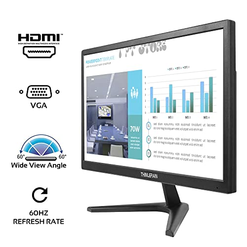 Thinlerain 20" Pc Monitor 16:9 1600X900 Kitchen Monitor, Led Monitor Build In Speaker, 5Ms, 60 Hz, Vesa Mount, With Vga Hdmi Av Bnc Usb Ports, For Firestick, Computer, Laptop #TOP2