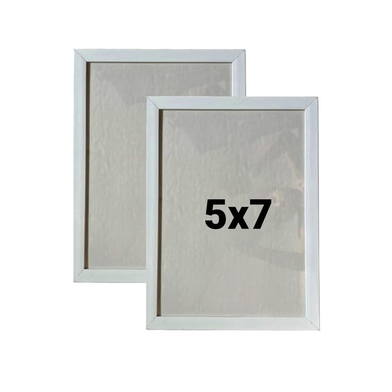 Maurvish Amazing Arts photo frame 5x7 inch, 5x7 photo frame, frames for photos, 5x7 photo frame collage, White frame - set of 2