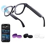 Chendssfkd AI Smart Glasses with Camera, 8MP HD Camera Glasses for Men,Women, BT Call and AI Voice Control, Real-Time Translation, Open-Ear Audio, Object Recognition for Driving,Outdoor,+3 Lenses