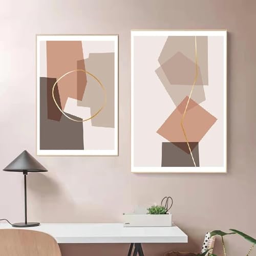 Impressions toile orange abstrait KEBIA - Triptyque art mural luxe 70x100 cm - 2