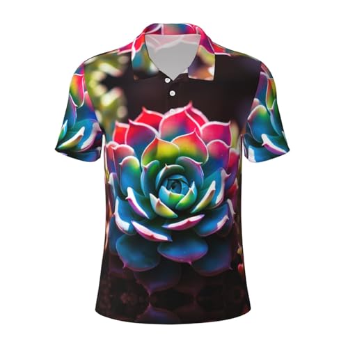 Polo homme à manches courtes imprimé succulent respirant
