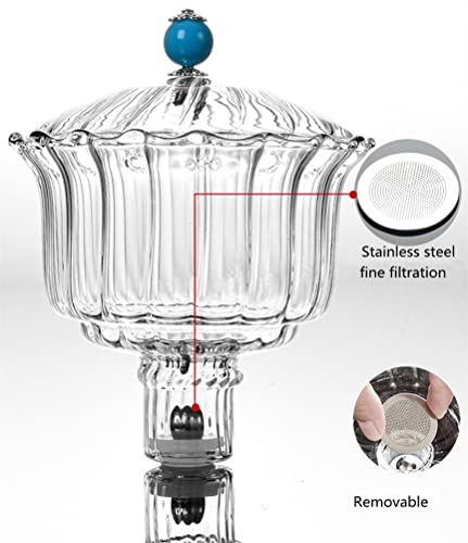 Mozeo Creative Full Semi-Automatic Tea Set Glass Lazy Kung Fu Teacup Set Heat-Resistant Tea Maker Pot Teapot (Fish Teapot A) #TOP5