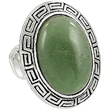 Falari Oval Shaped Natural Stone One Size Stretch Ring